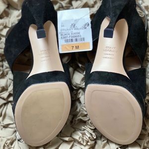 Escarpins Stuart Weitzman En Daim Micro Noir - Taille 6 US - Fabriqués En Espagne - Neuf Avec Boîte